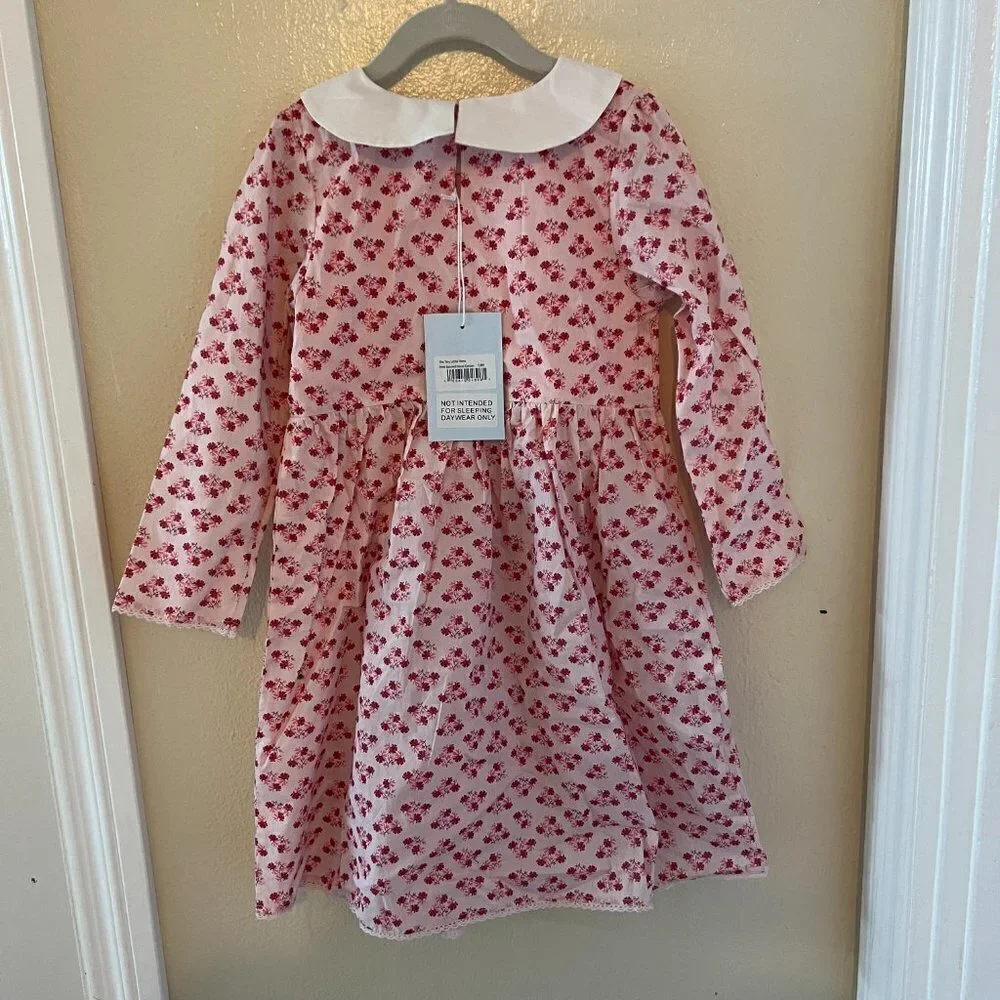 Hill House The Tiny Lottie Dress Pink Spaced Floral Cotton